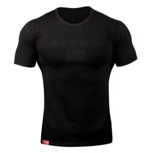 Футболка чоловіча Alpha чорна з чорним